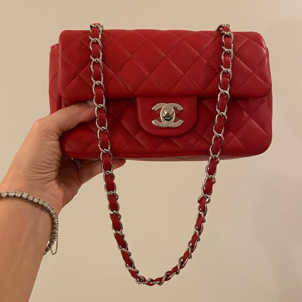 Bran new mini Chanel in gorgeous red
